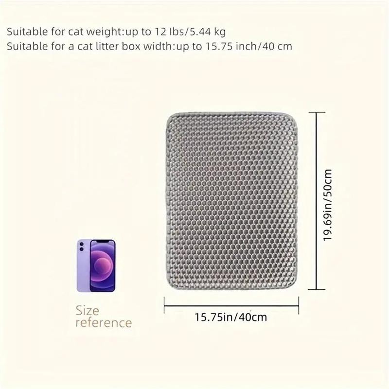 Double Layer Honeycomb Cat Litter Mat, 1 Count Durable & Washable Non-Slip Cleaning Solution for Pet Toilet, Litter Box & Kennel, Kitten Pet Litter Pellets Supplies, Puppy Playpen Pads