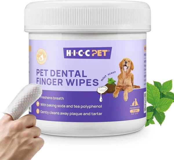 Teeth Cleaning Wipes for Dogs & Cats, Vet-Recommended Remove Bad Breath