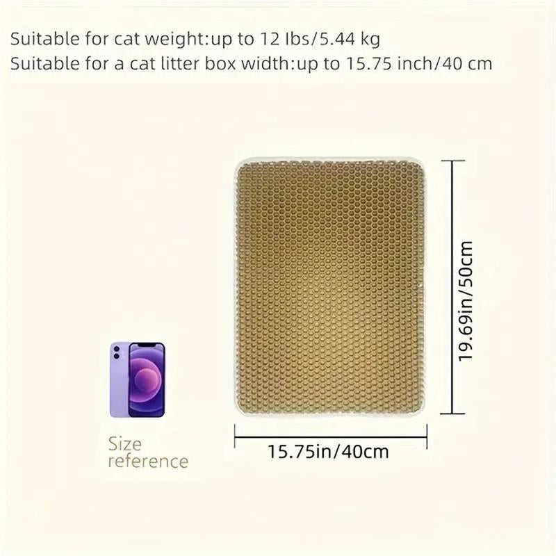 Double Layer Honeycomb Cat Litter Mat, 1 Count Durable & Washable Non-Slip Cleaning Solution for Pet Toilet, Litter Box & Kennel, Kitten Pet Litter Pellets Supplies, Puppy Playpen Pads