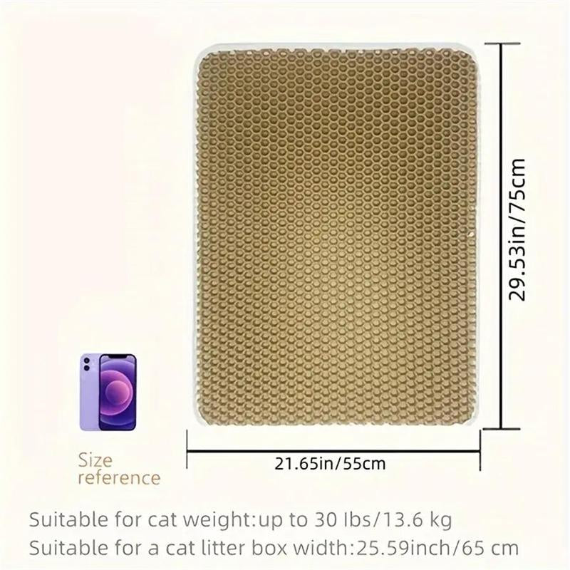 Double Layer Honeycomb Cat Litter Mat, 1 Count Durable & Washable Non-Slip Cleaning Solution for Pet Toilet, Litter Box & Kennel, Kitten Pet Litter Pellets Supplies, Puppy Playpen Pads