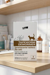 Tapeworm Dewormer (Praziquantel Tablets) for Cats and Kittens 6 Weeks and Older, 3-Count