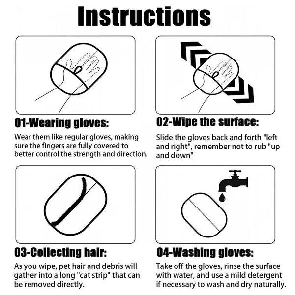 2025 Pet Double Sided Grooming Glove Reusable