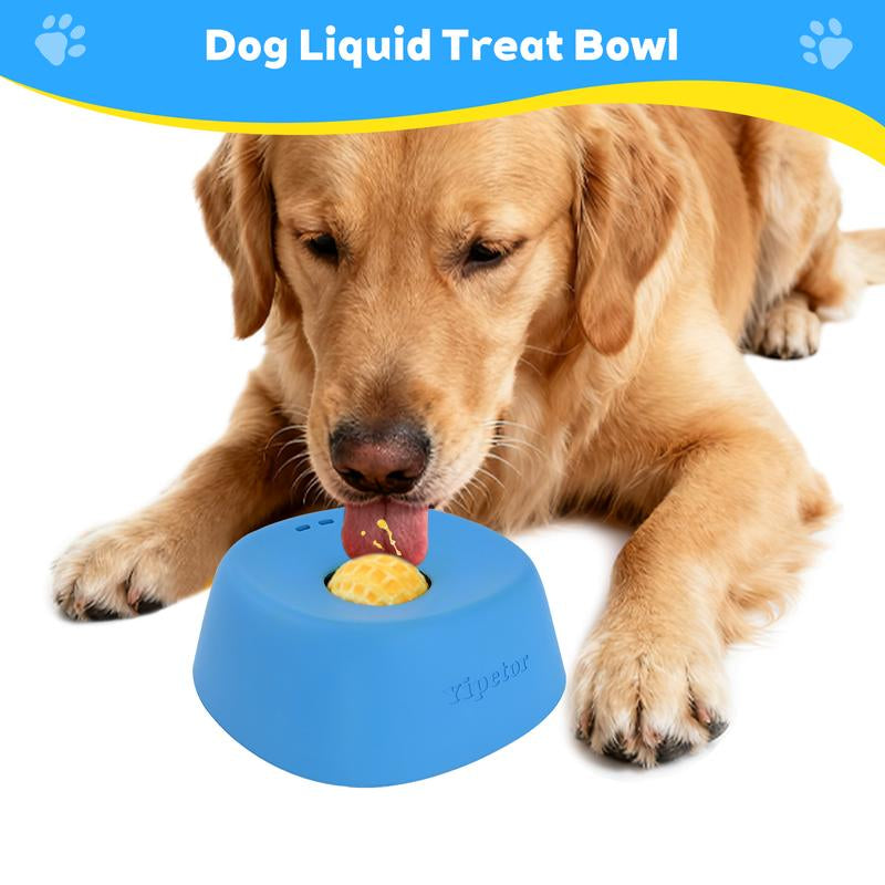Yipetor Slow Feeder Dog Bowls for Liquid Treat, [Built-In Rolling Ball] No Spill Bone Broth Dog Licking Bowl, Multi-Purpose Puppy Yogurt Feeder Bowl for All Breeds Dietary Supplement/Post-Op Nutrition Feeding.Valentines Gift for Pets