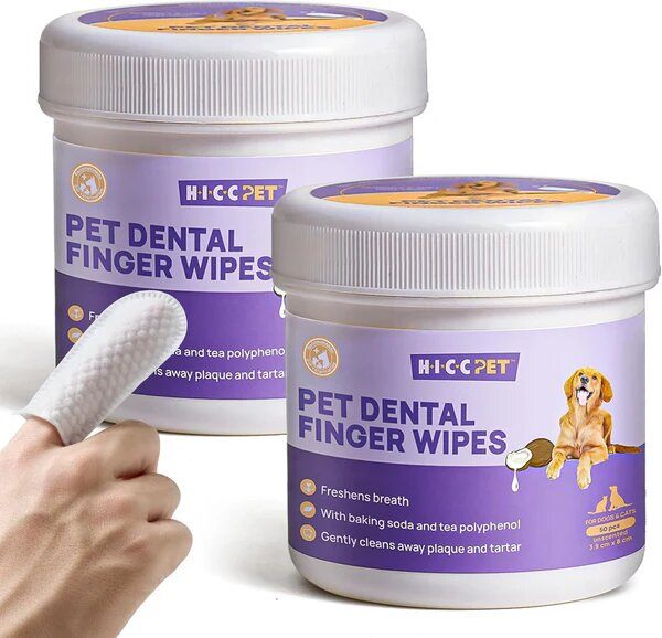 Teeth Cleaning Wipes for Dogs & Cats, Vet-Recommended Remove Bad Breath