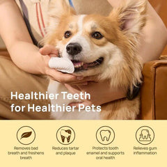 Teeth Cleaning Wipes for Dogs & Cats, Vet-Recommended Remove Bad Breath