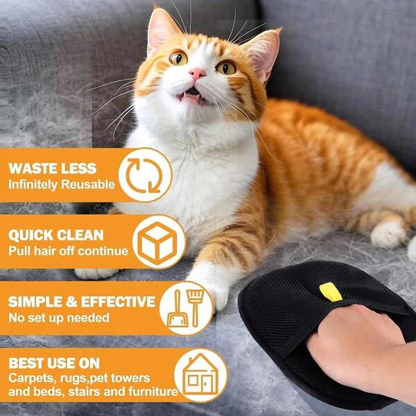 2025 Pet Double Sided Grooming Glove Reusable
