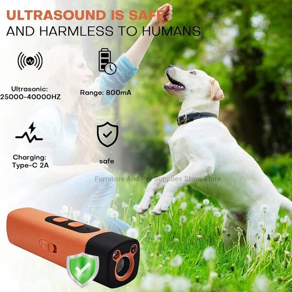 Safe & Humane Ultrasonic Dog Repeller – Portable Bark Control & Training Aid (Rechargeable)