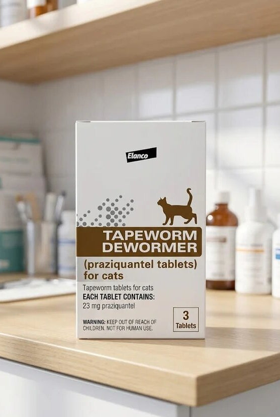 Tapeworm Dewormer (Praziquantel Tablets) for Cats and Kittens 6 Weeks and Older, 3-Count